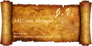 Józsa Vilmos névjegykártya